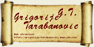 Grigorije Tarabanović vizit kartica